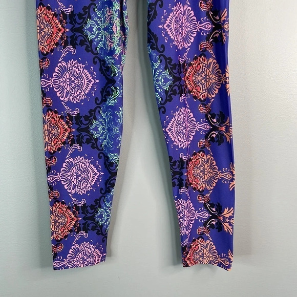 LIQUIDO Printed Yoga Leggings Purple Zen Mid-Rise Crop 7/8 Length Size Medium - Picture 4 of 8